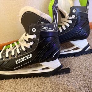 Bauer Black Hockey Skates with Lime Green Accent